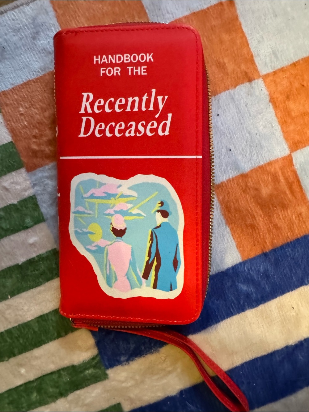 Red 'Recently Deceased' Zip Wristlet Wallet - Novelty Women Bag